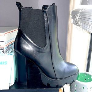 Never Worn Black Heeled Ankle Boots